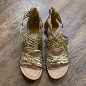 Gold Sandals by Charlotte Russe